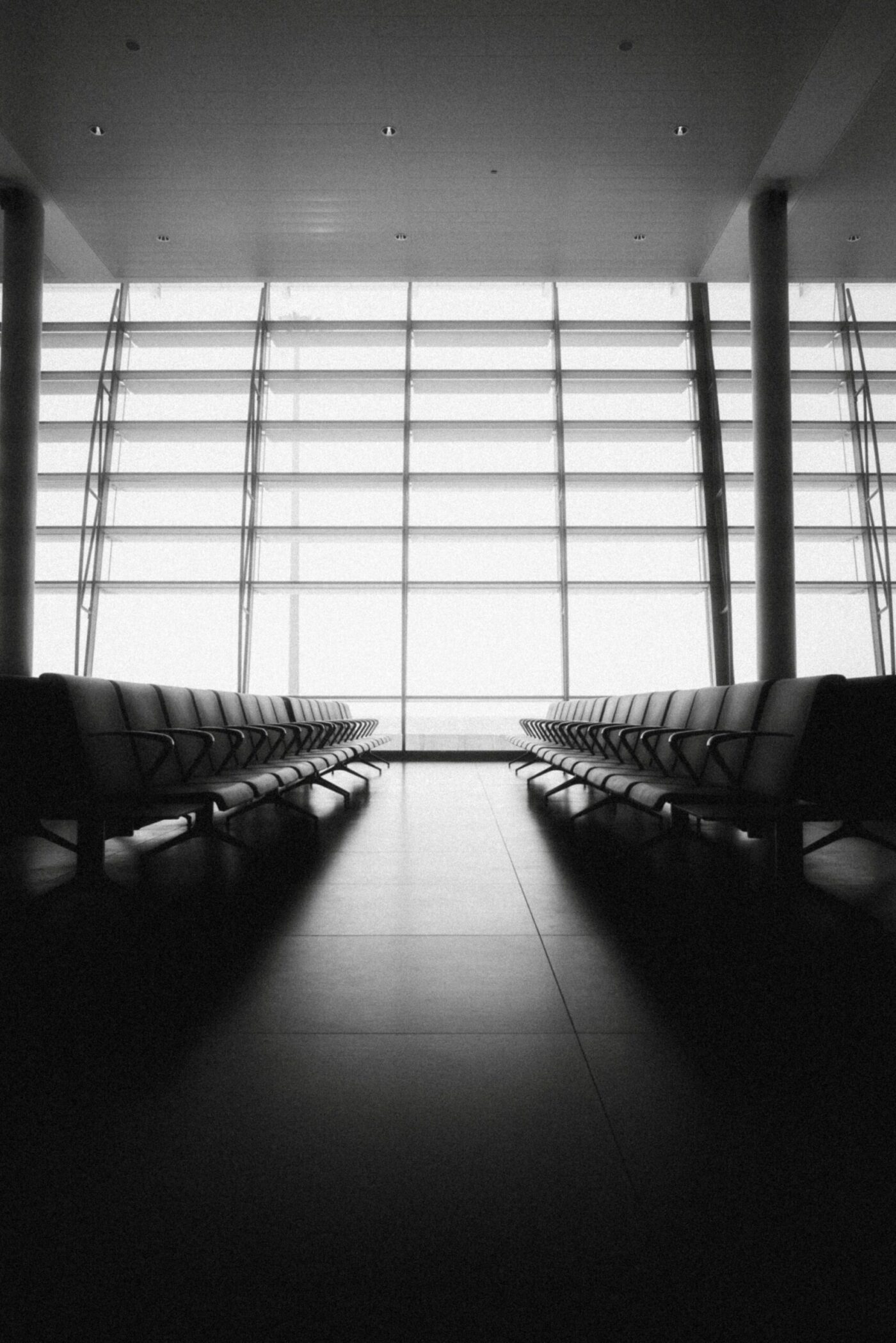 Empty airport waiting area, representing a child taken out of the country by the other parent.