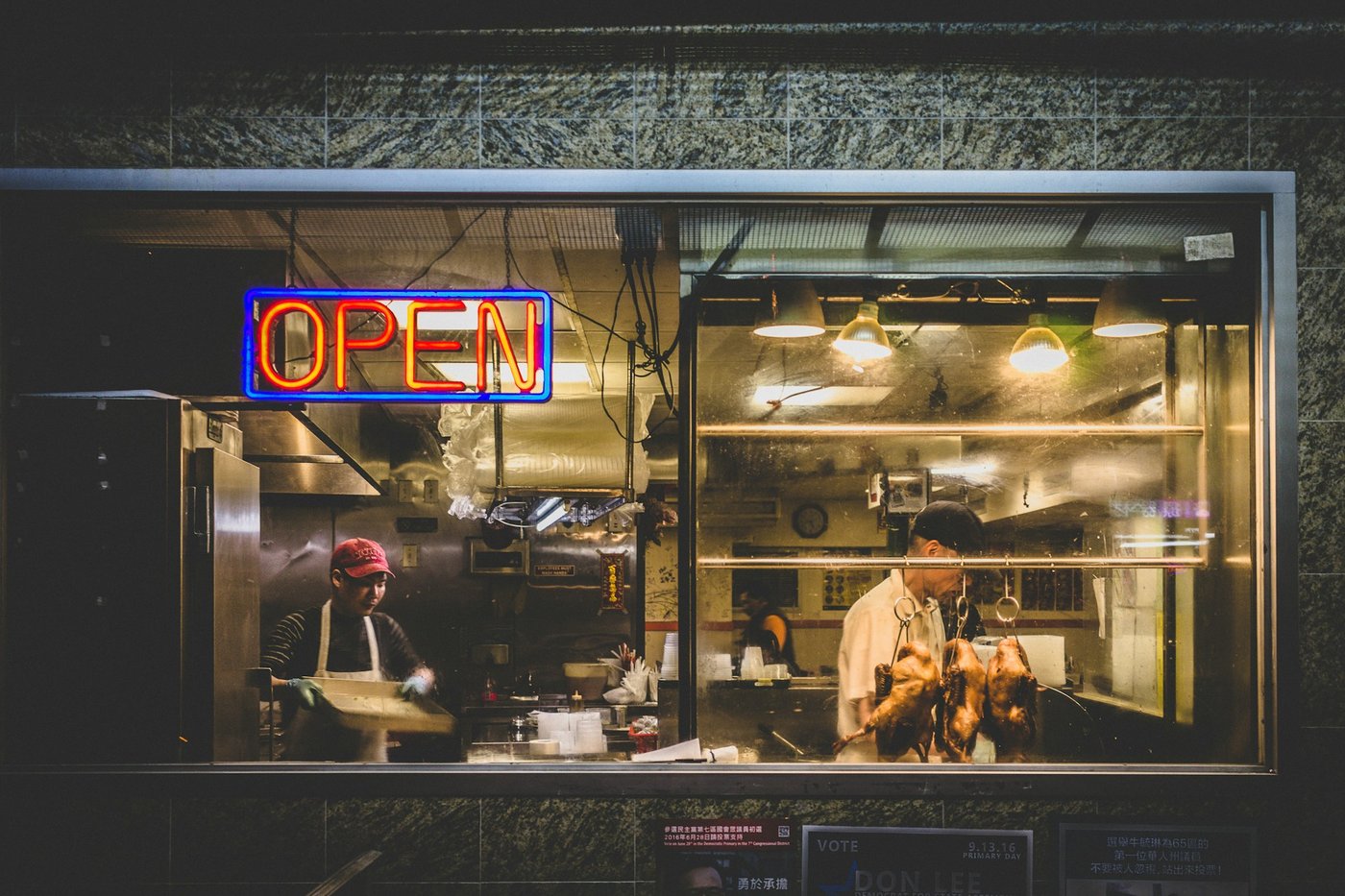 Owners working late in their family restaurant, the kind of family business divided in a Washington divorce